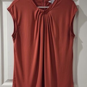 Liz Claiborne Red Pleated Blouse